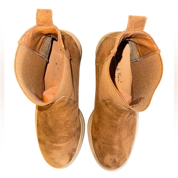 Antonio De Faria Tara Chelsea Tan Heeled Boots Chunky Sole Suede Women’s 6.5 - Picture 6 of 9